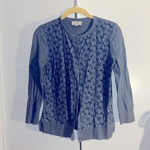 🐾 4 for $40 Loft slate blue lace cardigan